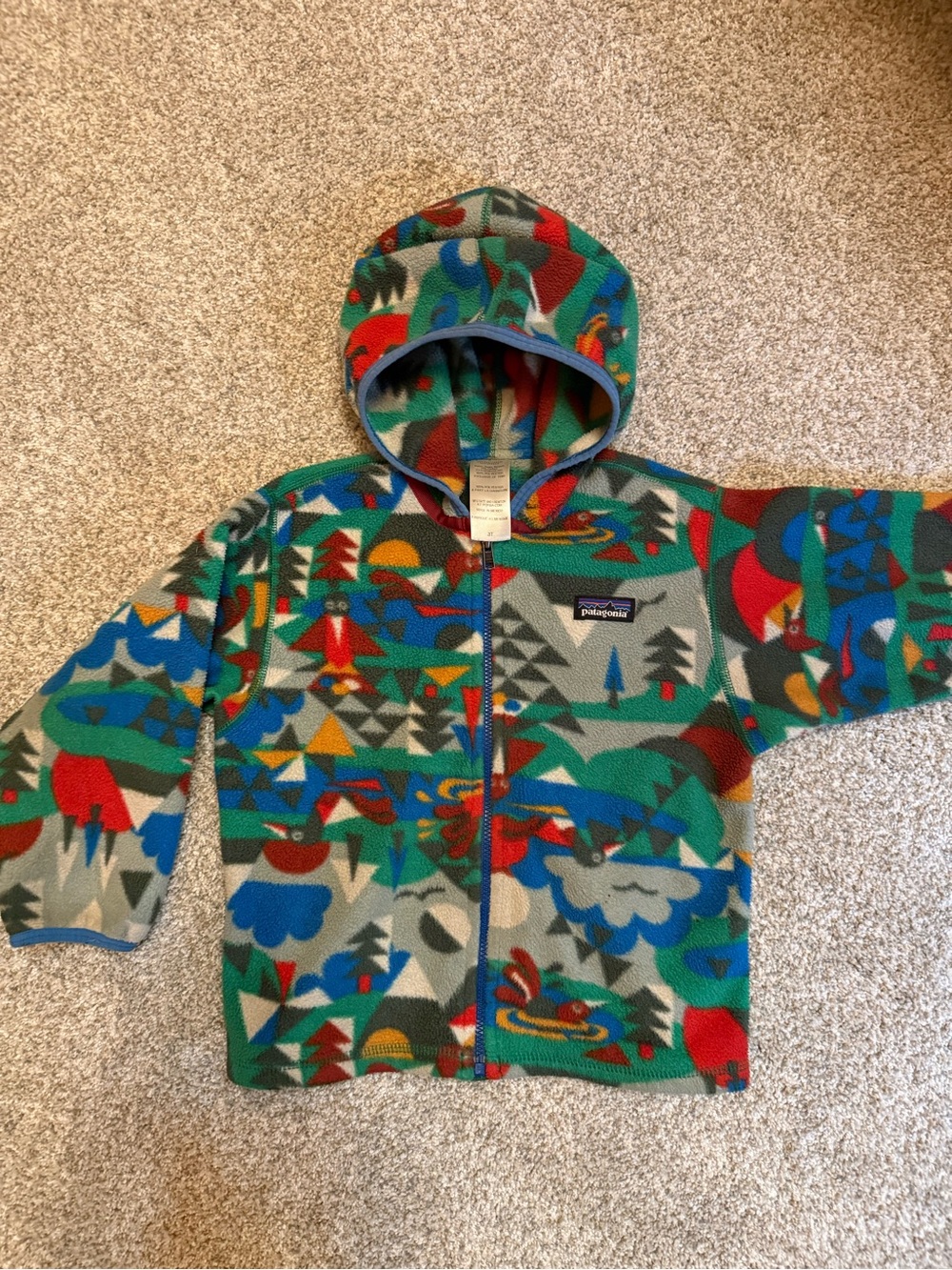 Patagonia Synchilla Kids Hooded Fleece Jacket - woodland print